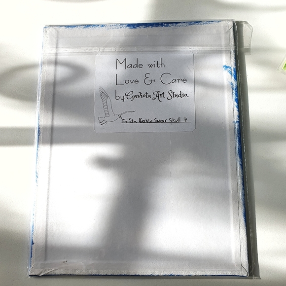 Frida Kahlo Sugar Skull 7 Acrylic Painting - Picture 3 of 7